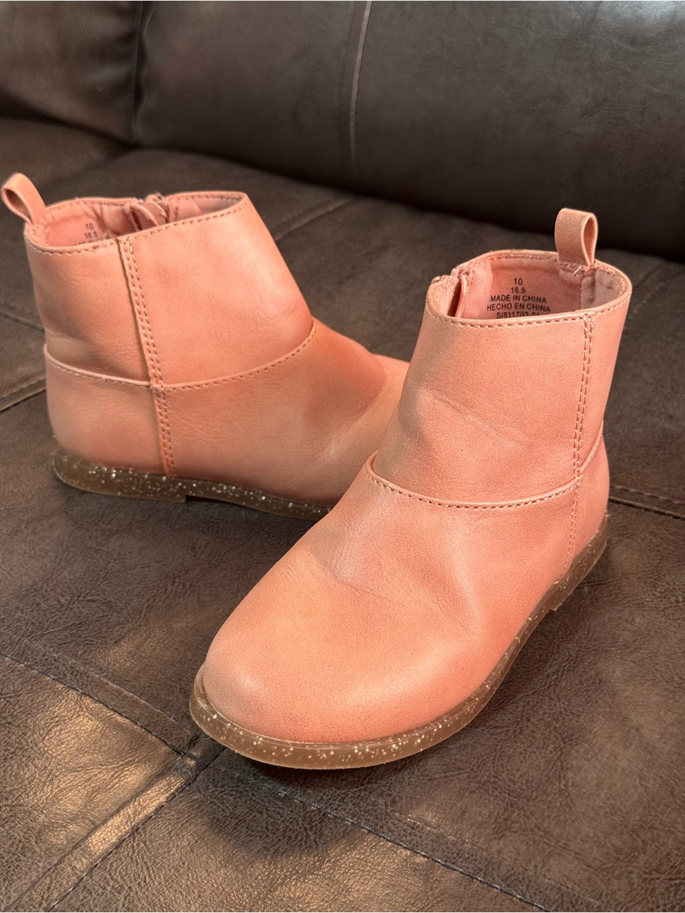 Old Navy Peach Girls Ankle Zip Boots